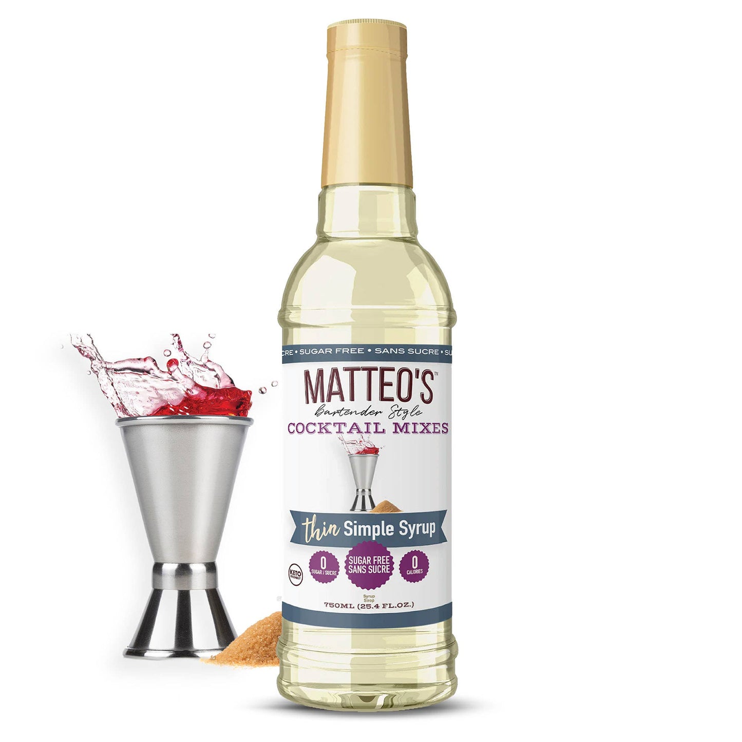 Matteo's Cocktail Mixes - Simple Syrup - Delicious Cocktail Mixers, Premium Bartender Style Cocktails: 1 Bottle