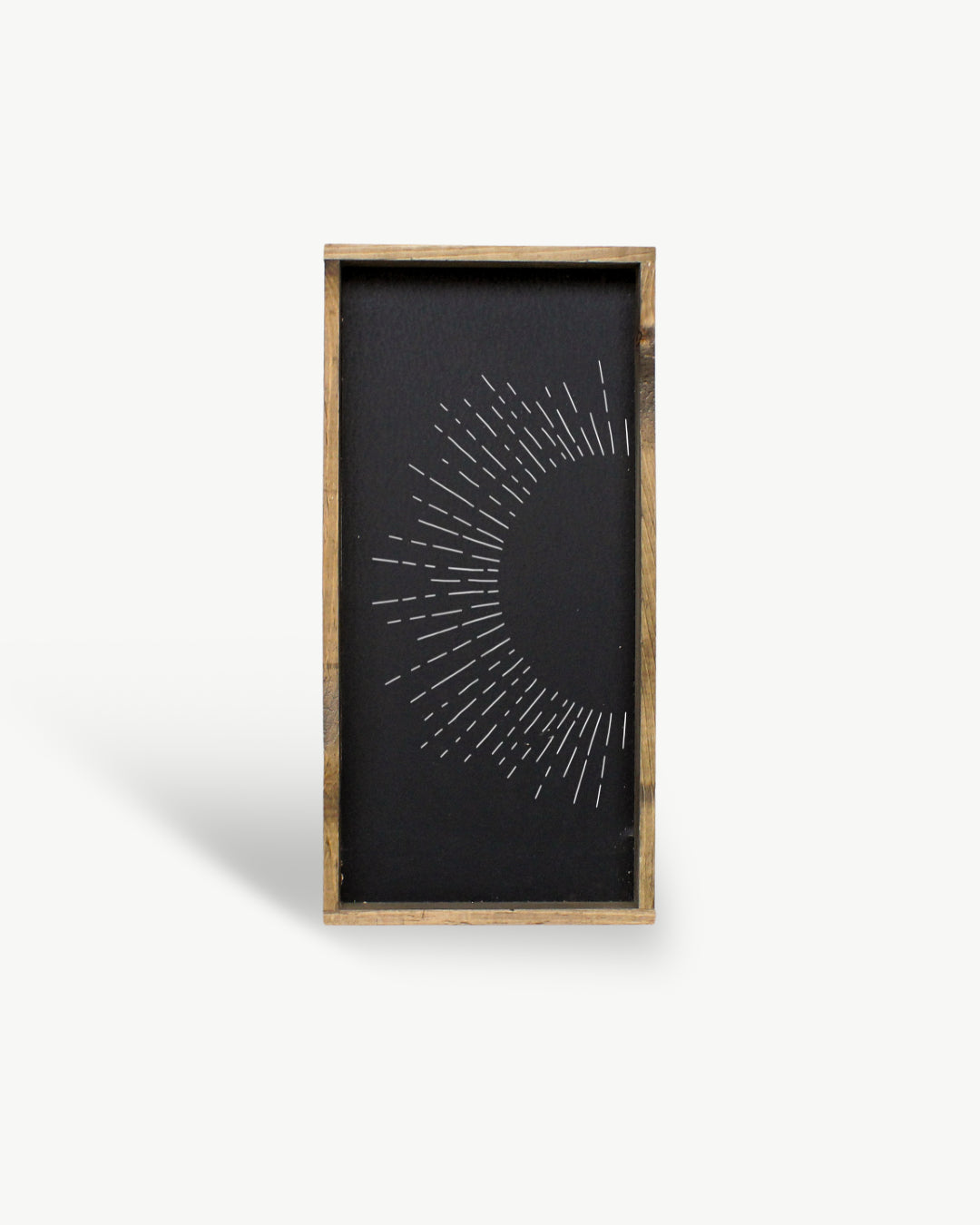 Sunburst Framed Print – Handmade Boho Line Art Wood Print: Clay