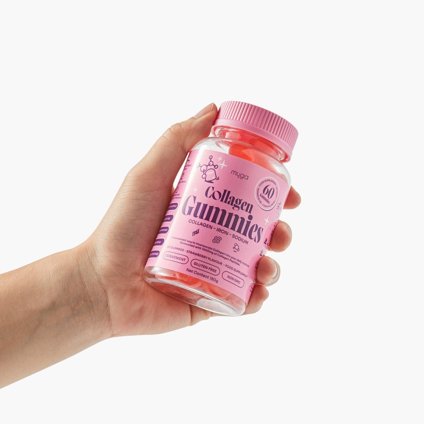 Myga Collagen Gummies – Strawberry Beauty & Energy Boost