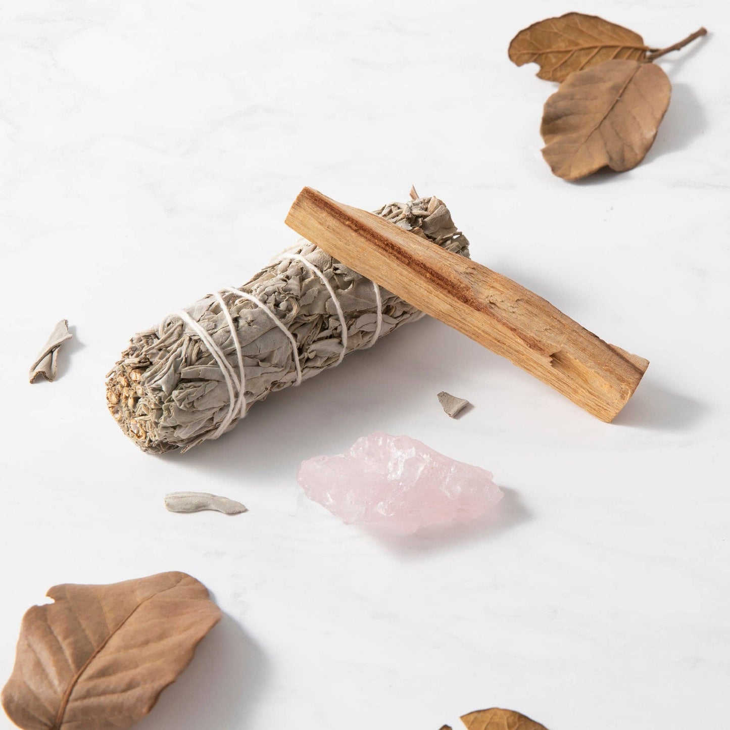 Smudge Ritual Set – Cleanse, Protect & Invite Positive Energy: Clear Quartz