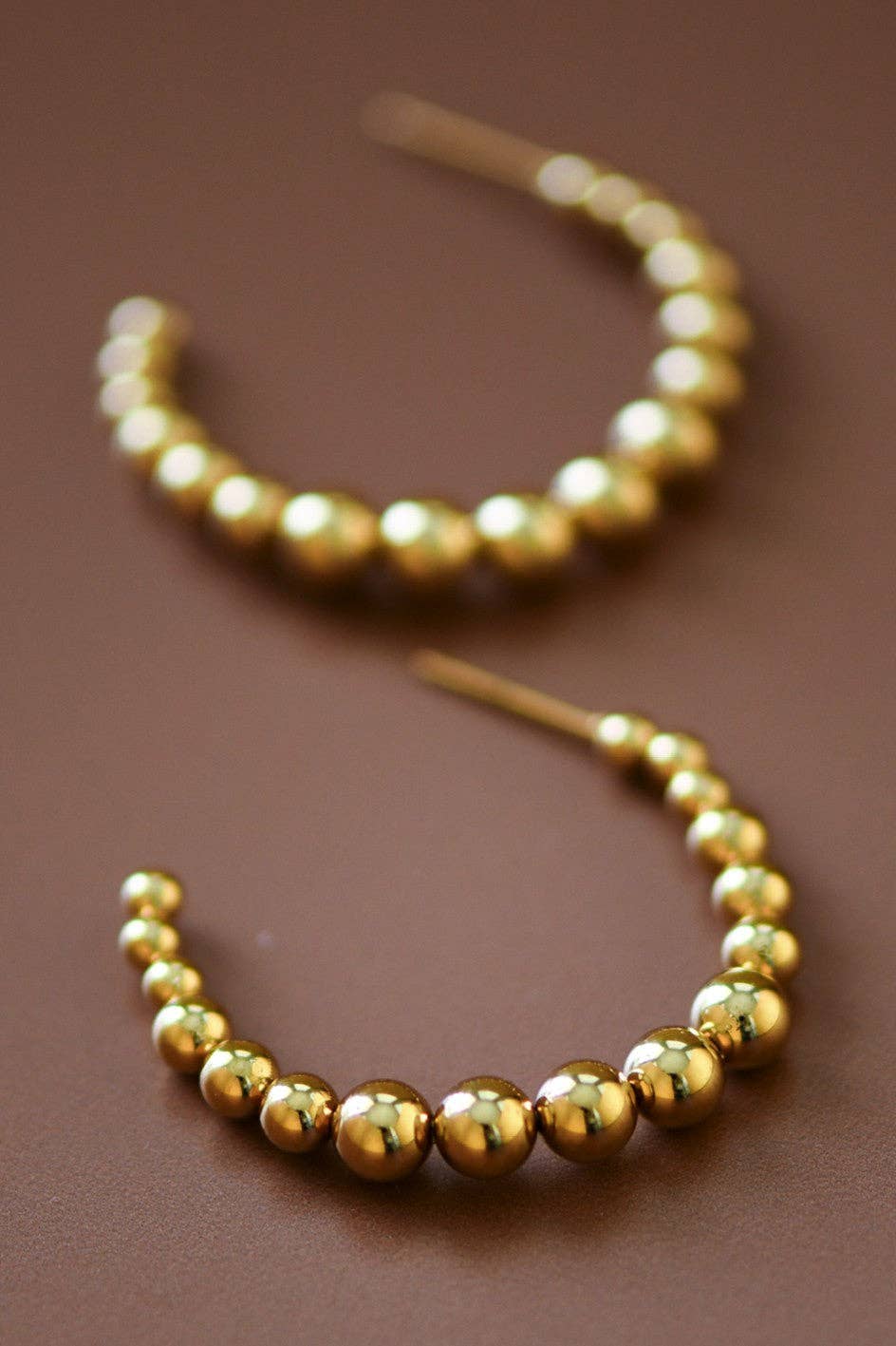 18K Gold Plated Waterproof Stainless Steel Hoop Earrings