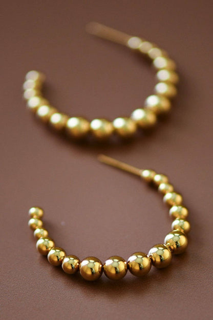 18K Gold Plated Waterproof Stainless Steel Hoop Earrings