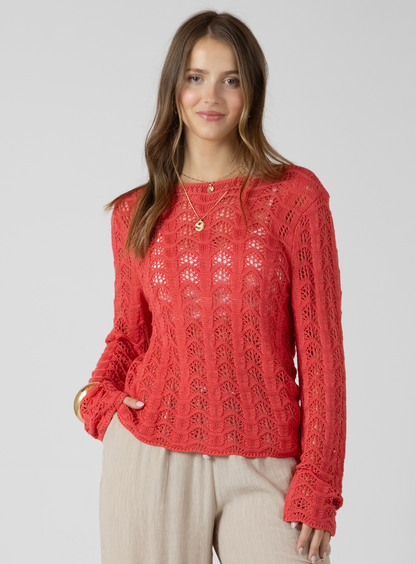 SCALLOPED OPEN WORK SWEATER - Dex