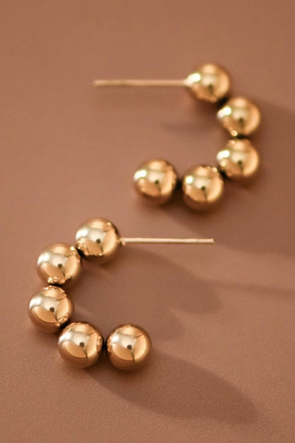 18K Gold Plated Waterproof Stainless Steel Hoop Earrings