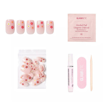 Pretty Bloom Press-On Nails | Short Squoval | Floral Spring