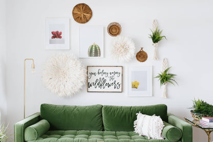 You Belong Among The Wildflowers Framed Print: White