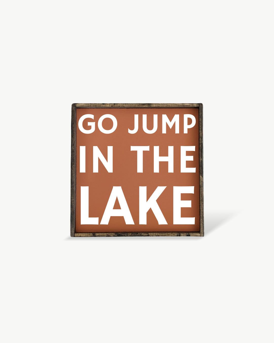 Go Jump in the Lake Framed Print – Lake Decor: Forest Green