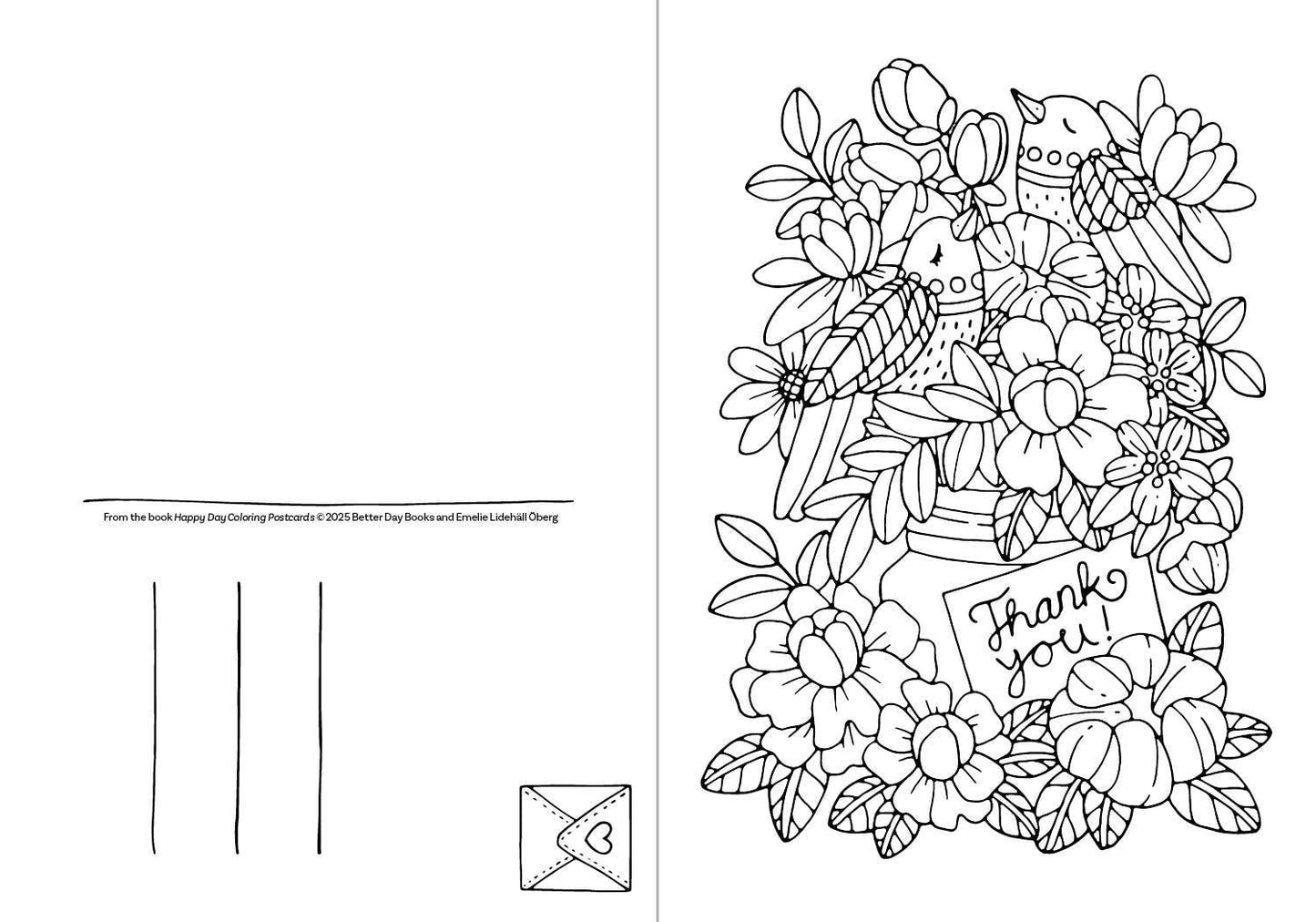 Happy Day Coloring Postcards