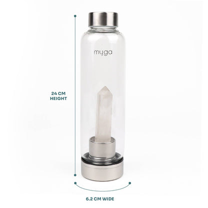 Clear Quartz Crystal Glass Water Bottle
