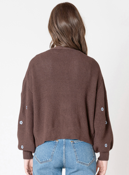 EMBROIDERED OPEN CARDIGAN