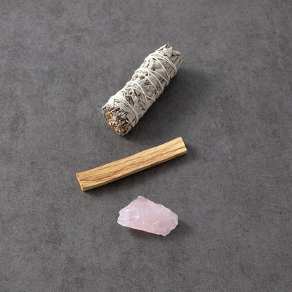 Smudge Ritual Set – Cleanse, Protect & Invite Positive Energy: Clear Quartz