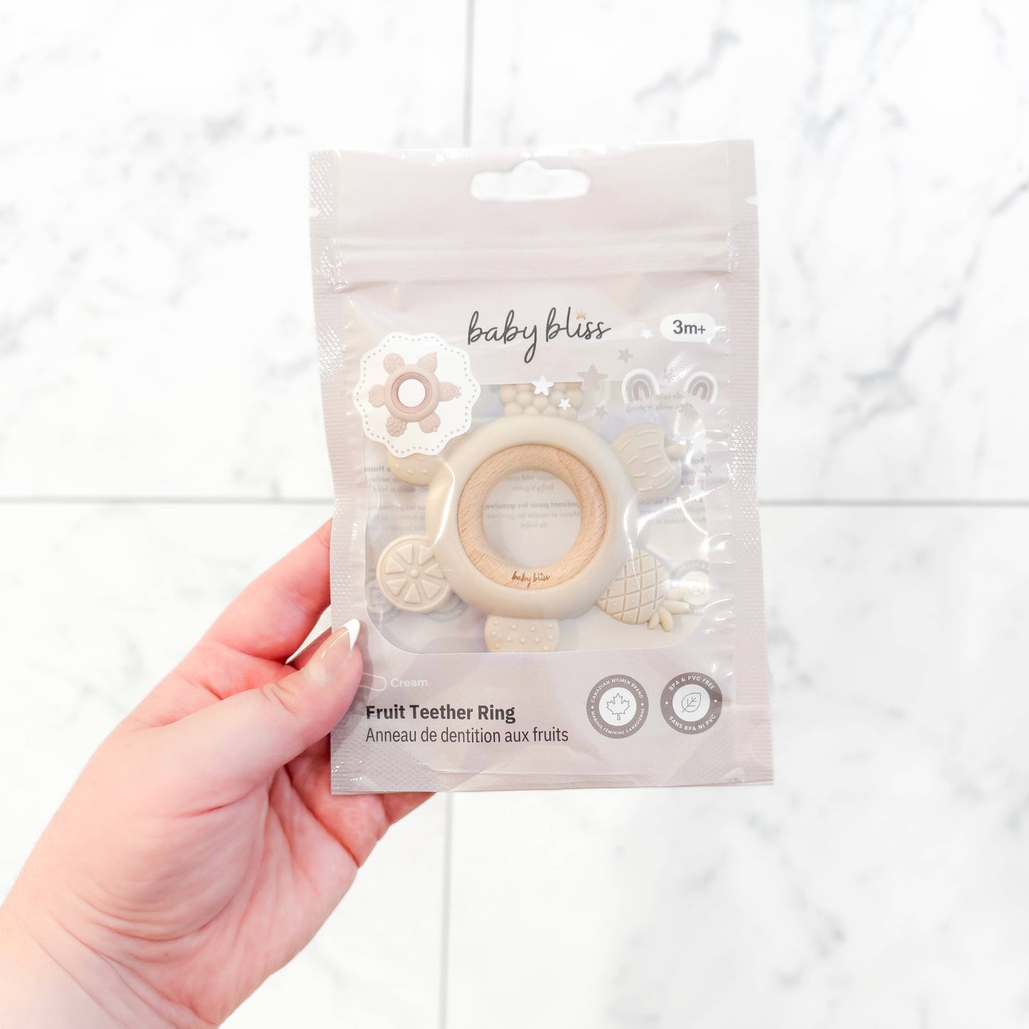 Fruit Teether Ring - Cream: Cream