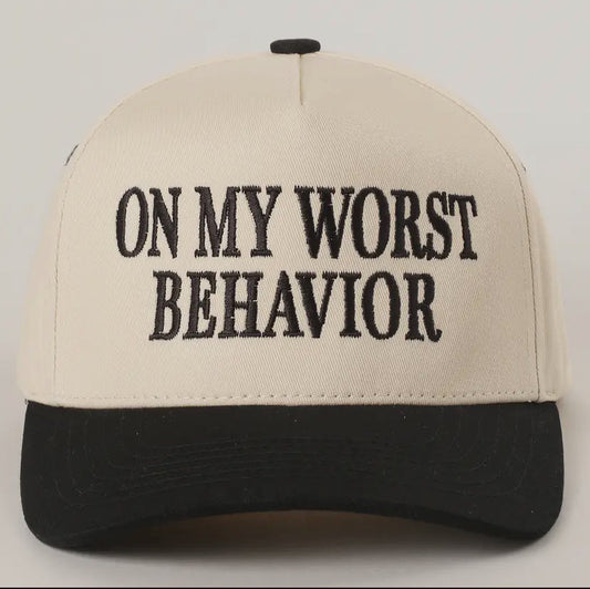 On My Worst Behaviour Trucker Hat