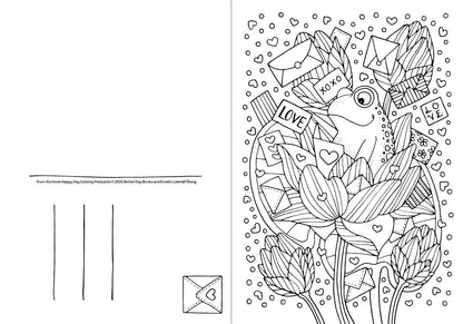 Happy Day Coloring Postcards