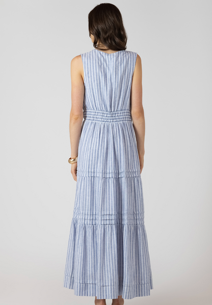 PLEAT DETAIL SMOCKED WAIST DRESS - Dex
