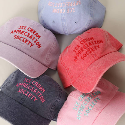 ICE CREAM APPRECIATION SOCIETY Embroidered Baseball Cap: LILAC / ONE SIZE