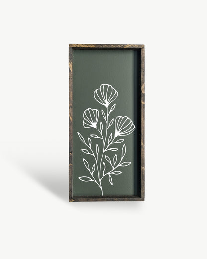Floral Line Art Framed Print – Minimalist Wall Decor: Clay