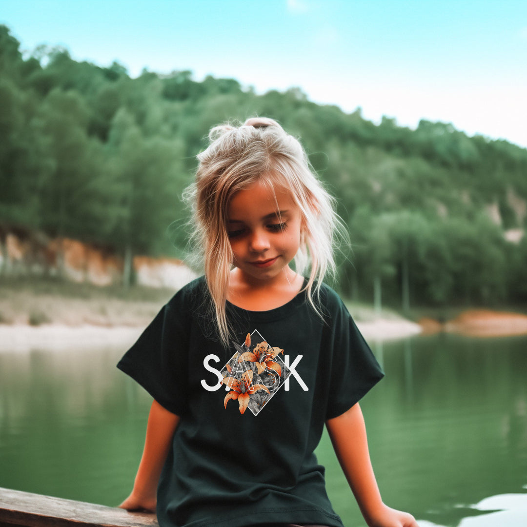 SASK Diamond Youth/Toddler Tshirt | Saskatchewan Apparel: Black / Youth Small