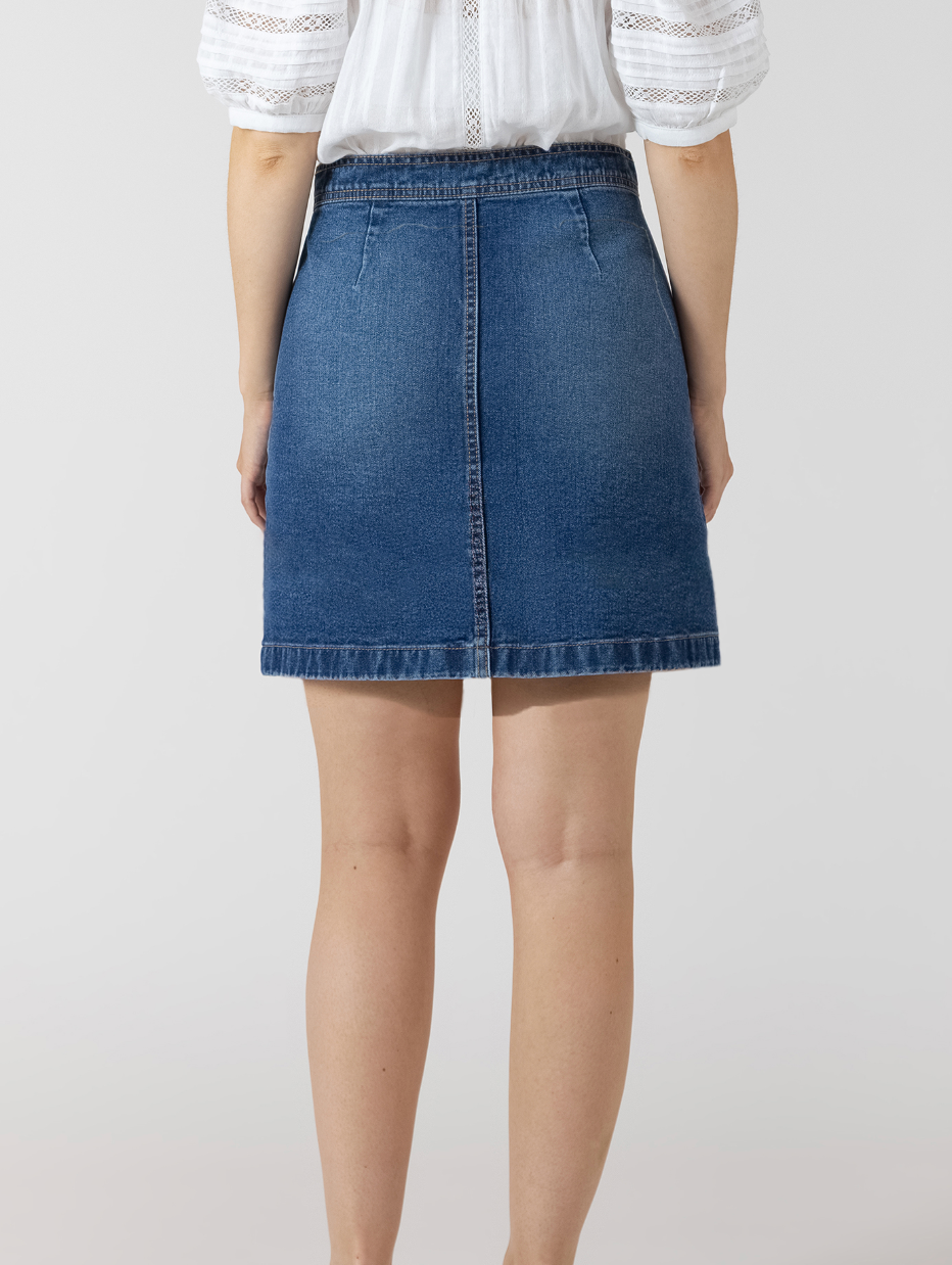 BUTTON FRONT MINI SKIRT - Dex