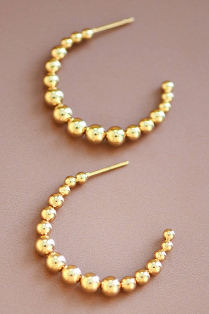 18K Gold Plated Waterproof Stainless Steel Hoop Earrings