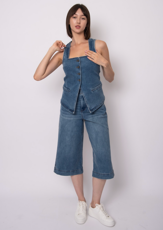 VESTA STRETCH DENIM VEST DIDI DARK WASH