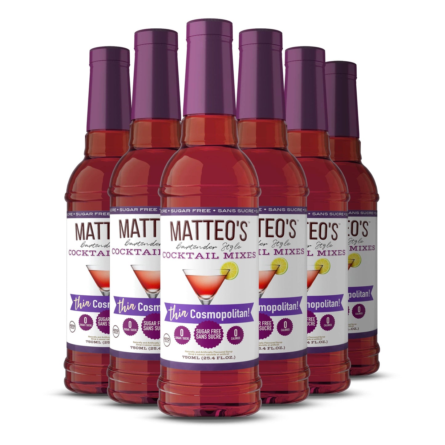 Matteo's Sugar Free Cocktail Mixes - Cosmopolitan - Delicious Cocktail Mixers, 0 Calories, 0 Sugar Cocktails, Keto Friendly Drinks: 1 Bottle