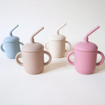 Sippy Cup with Straw, Spill-Proof & Anti-Stain - Caramel: Caramel