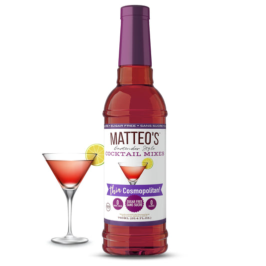 Matteo's Sugar Free Cocktail Mixes - Cosmopolitan - Delicious Cocktail Mixers, 0 Calories, 0 Sugar Cocktails, Keto Friendly Drinks: 1 Bottle