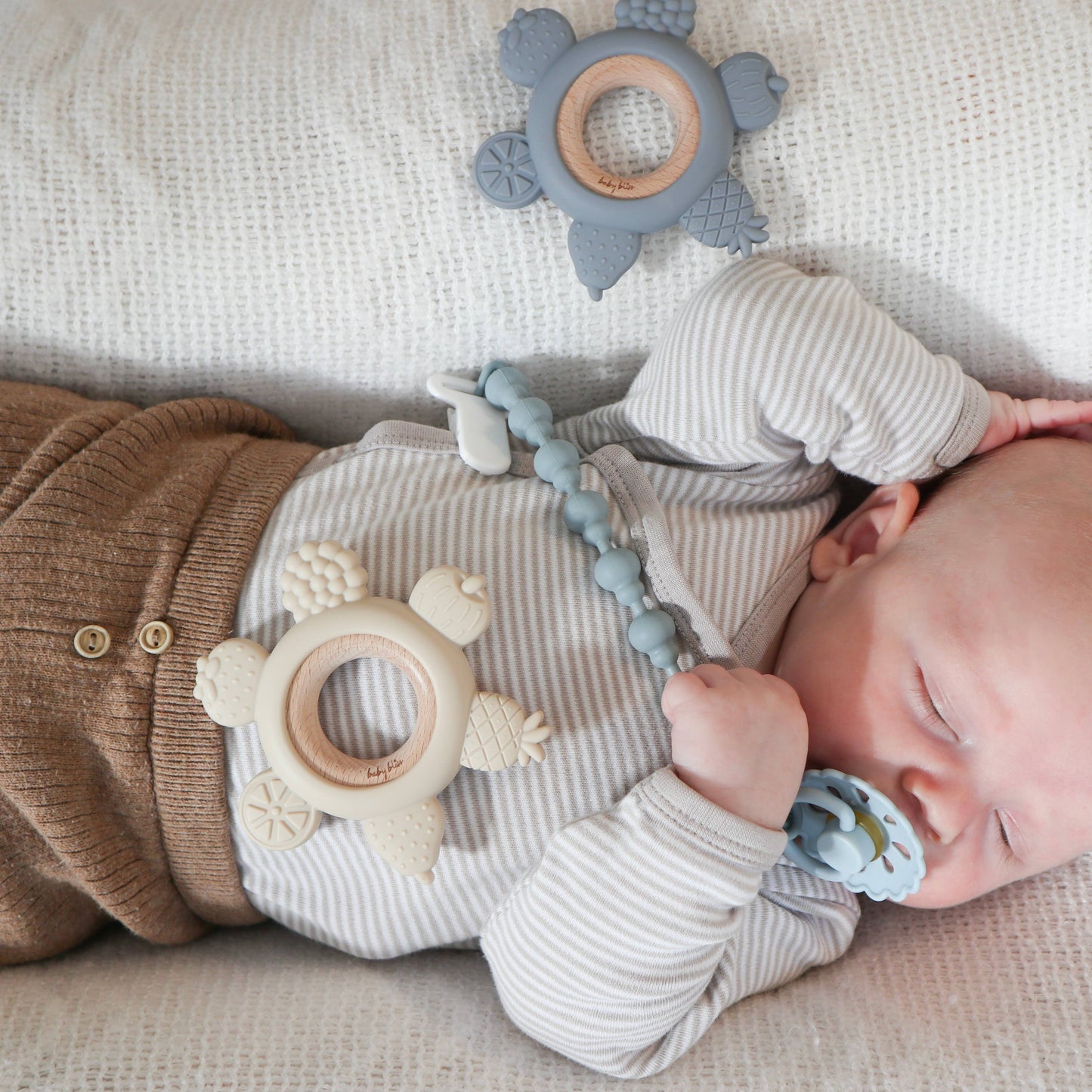 Pacifier Clip - Sage & Dusty Teal: Sage & Dusty Teal