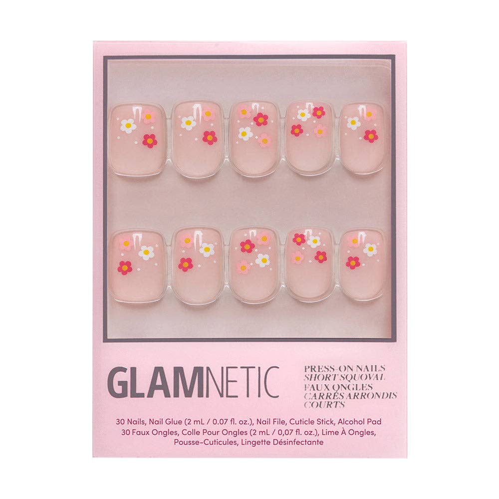 Pretty Bloom Press-On Nails | Short Squoval | Floral Spring