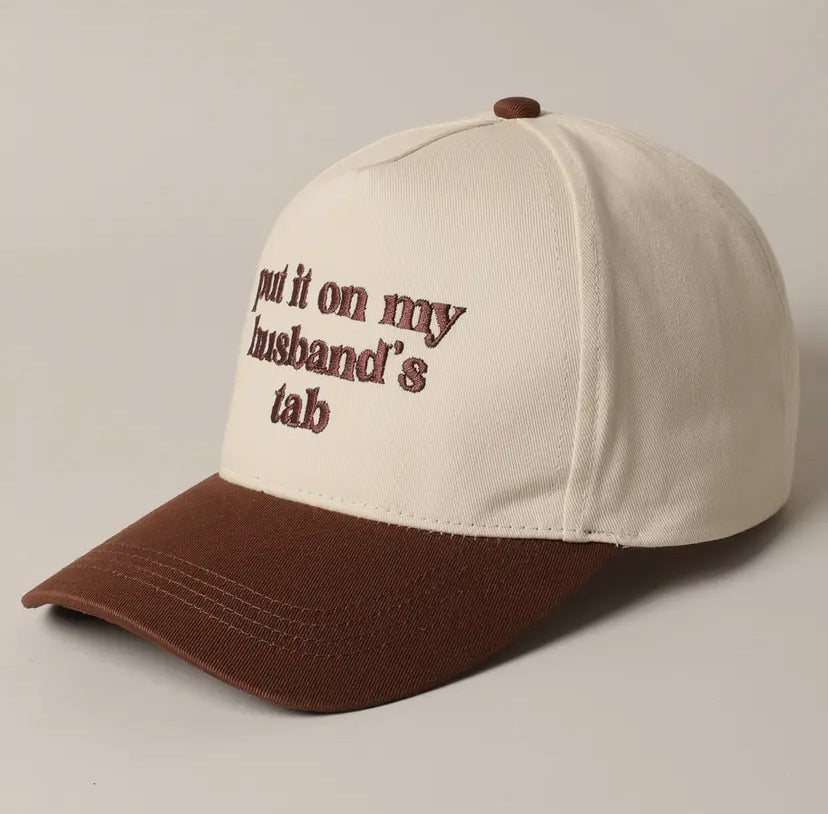 Put It On My Husbands Tab Trucker Hat
