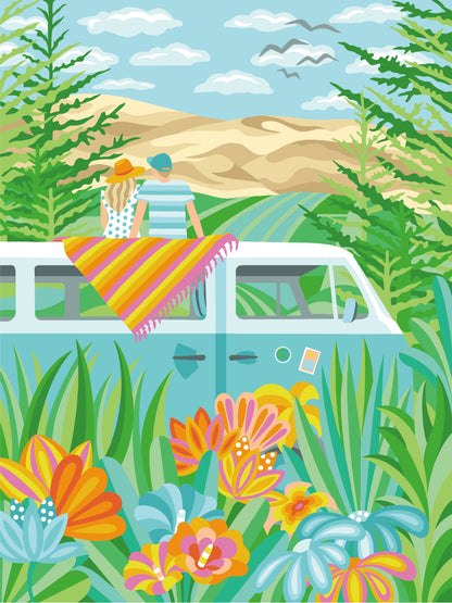 Campervan Traveling Around The World - 2025 Gift Paint by Numbers