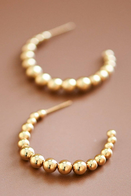 18K Gold Plated Waterproof Stainless Steel Hoop Earrings
