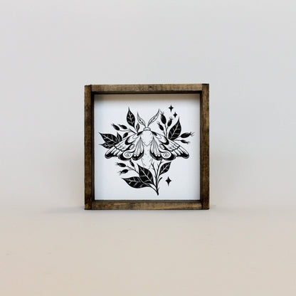 Moth Framed Print: White