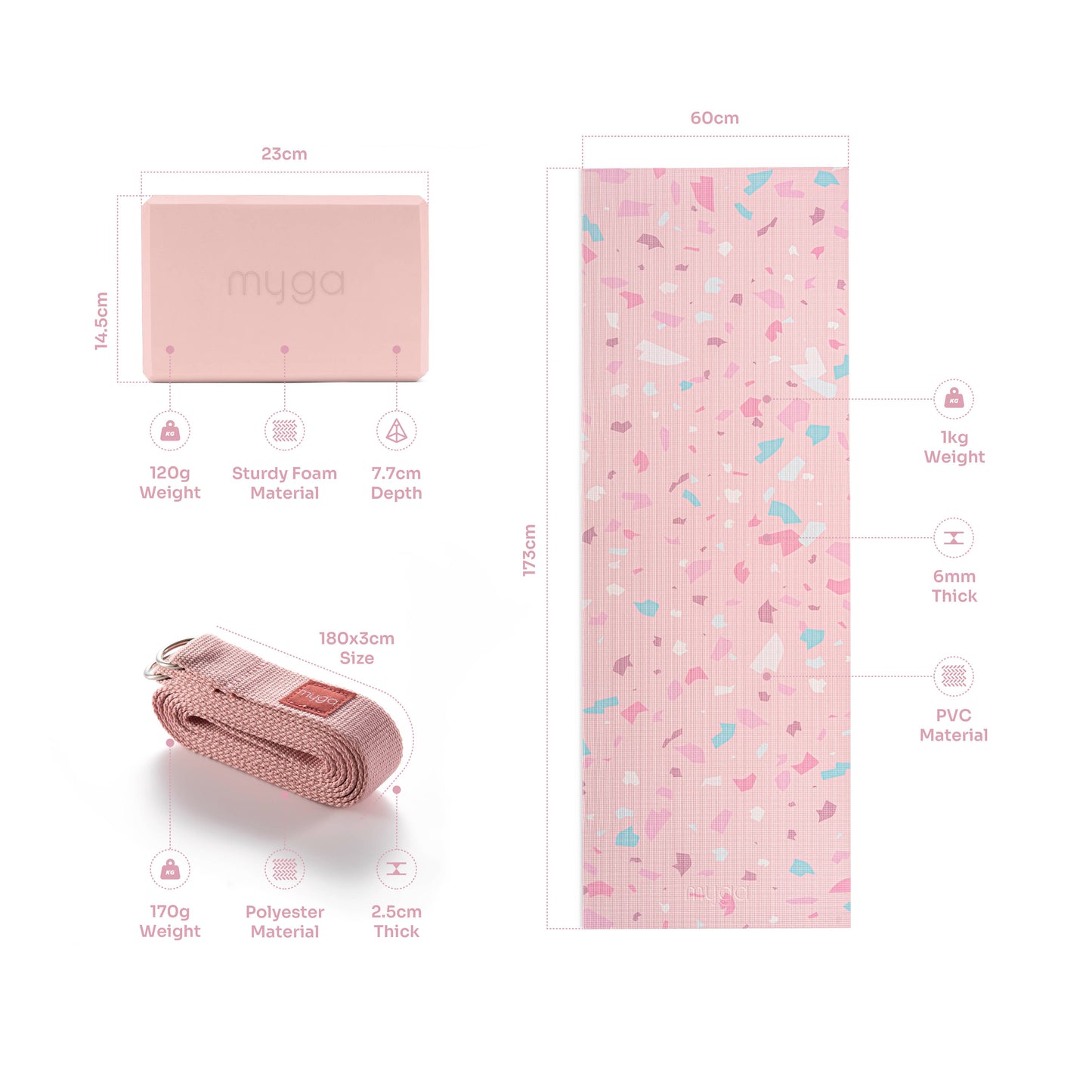 Printed Yoga Starter Kits: Terrazzo
