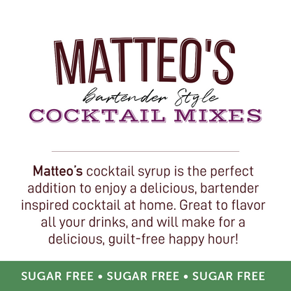 Matteo's Sugar Free Cocktail Mixes - Margarita - Delicious Cocktail Mixers, 0 Calories, 0 Sugar Cocktails, Keto Friendly Drinks: 1 Bottle