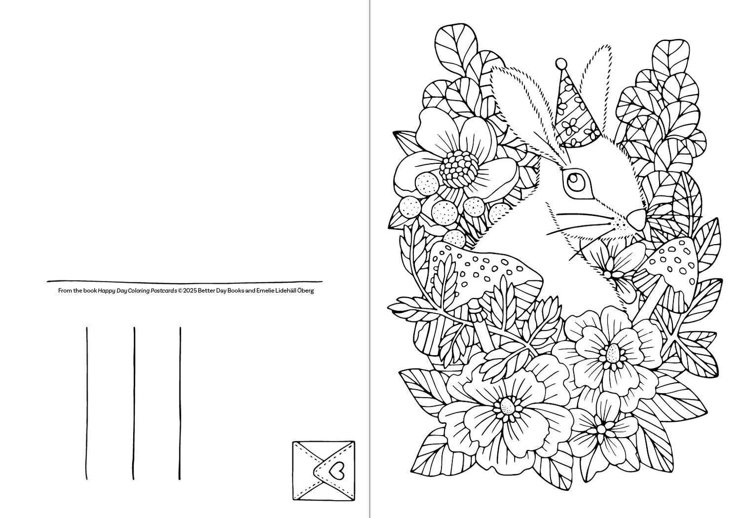 Happy Day Coloring Postcards