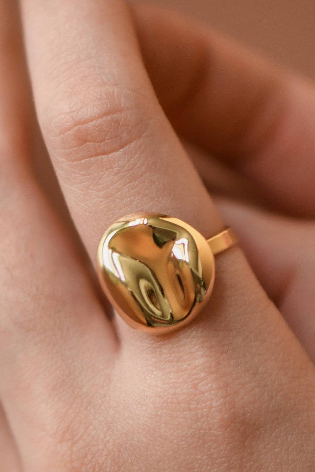 18K Gold Plated Waterproof Stainless Steel Ring