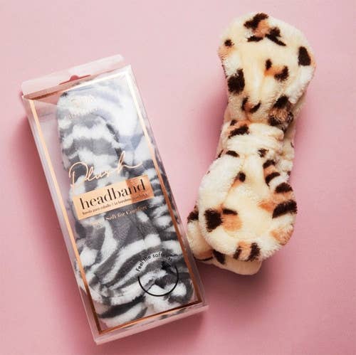 CALA Plush Bow Headband Cheetah