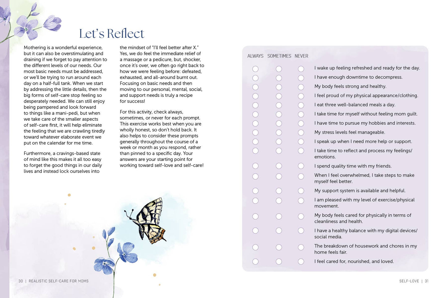 Realistic Self-Care for Moms: A Guided Journal