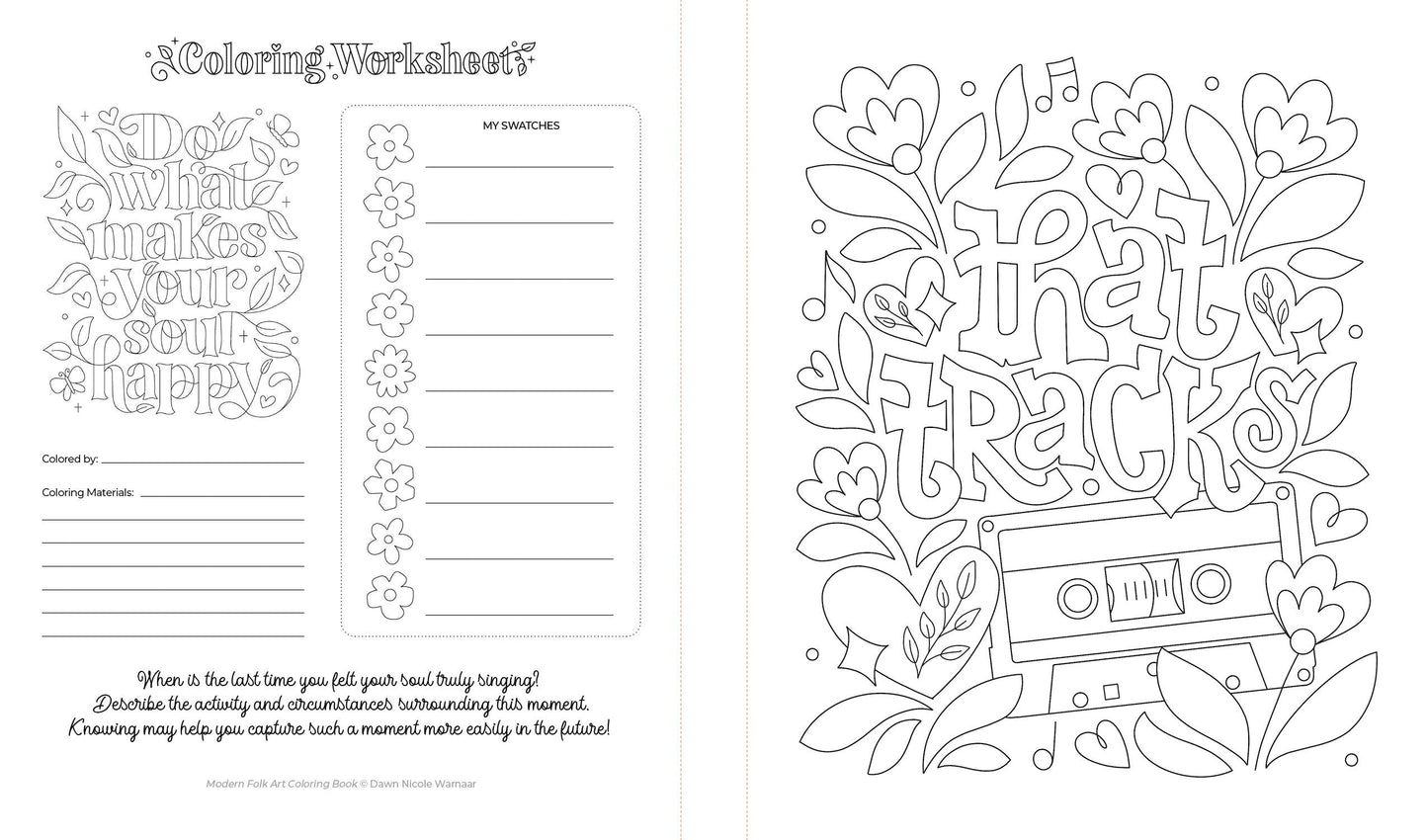Modern Folk Art Coloring Book: 60 Patterns to Boost Joy