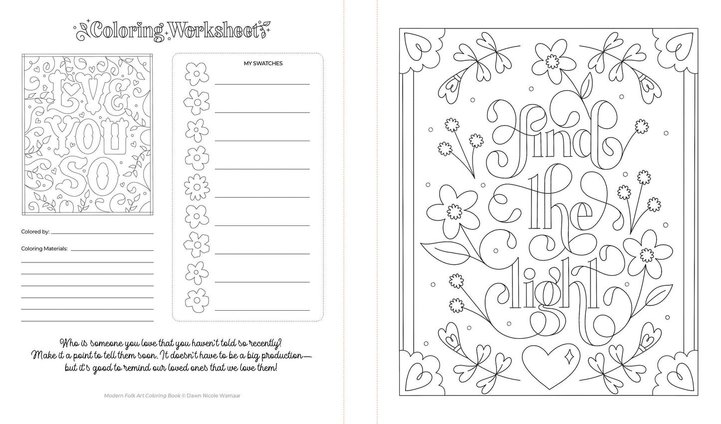 Modern Folk Art Coloring Book: 60 Patterns to Boost Joy