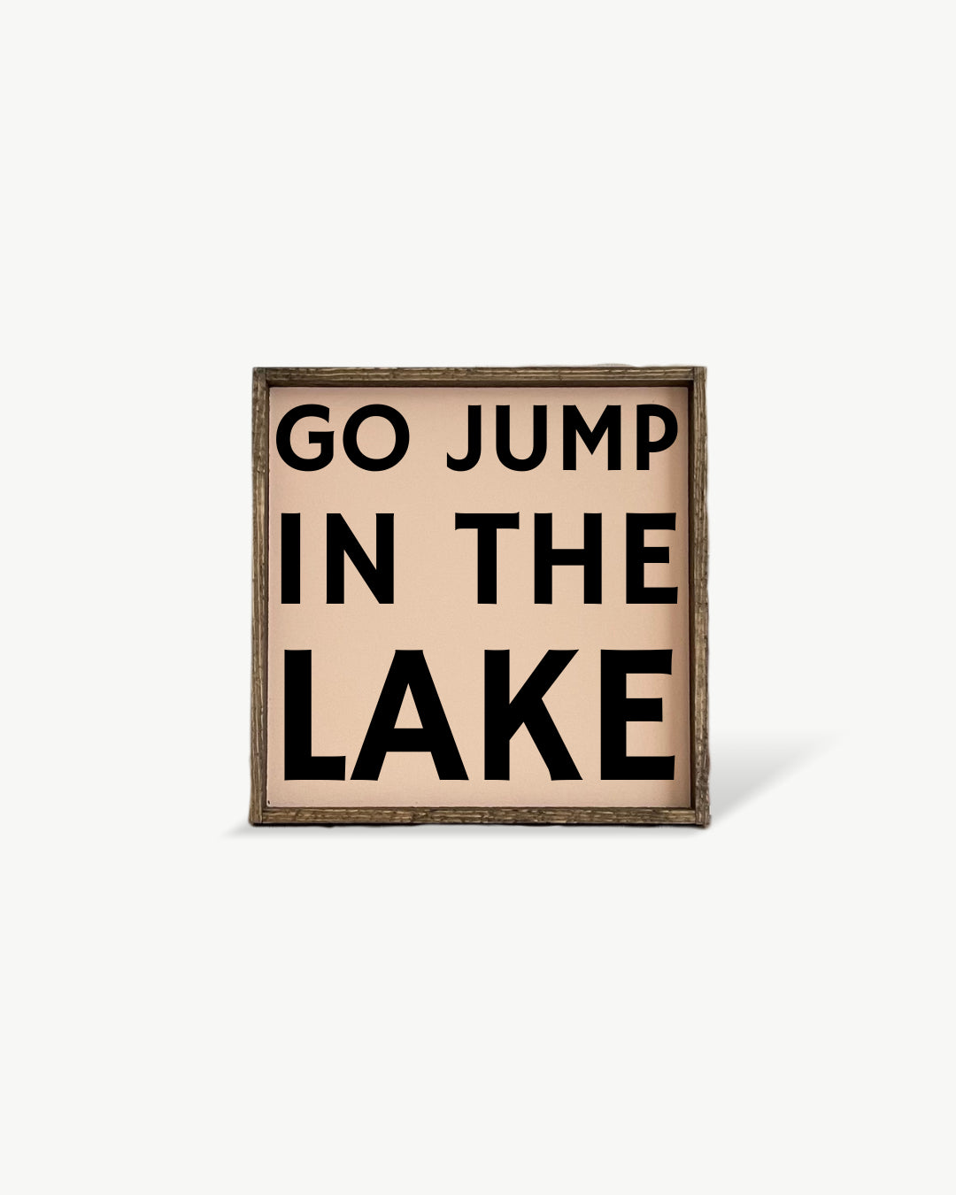 Go Jump in the Lake Framed Print – Lake Decor: Forest Green