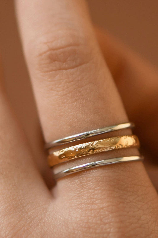 18K Gold Plated Waterproof Stainless Steel Ring - 7930: S0OX3T7930