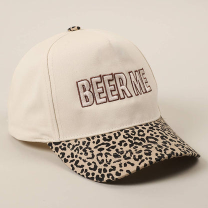 BEER ME Embroidery Leopard Camo Trucker Hat: CAMO / ONE SIZE