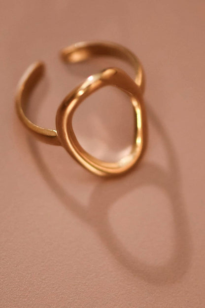 18K Gold Plated Waterproof Stainless Steel Ring - 7868: S0OX3T7868