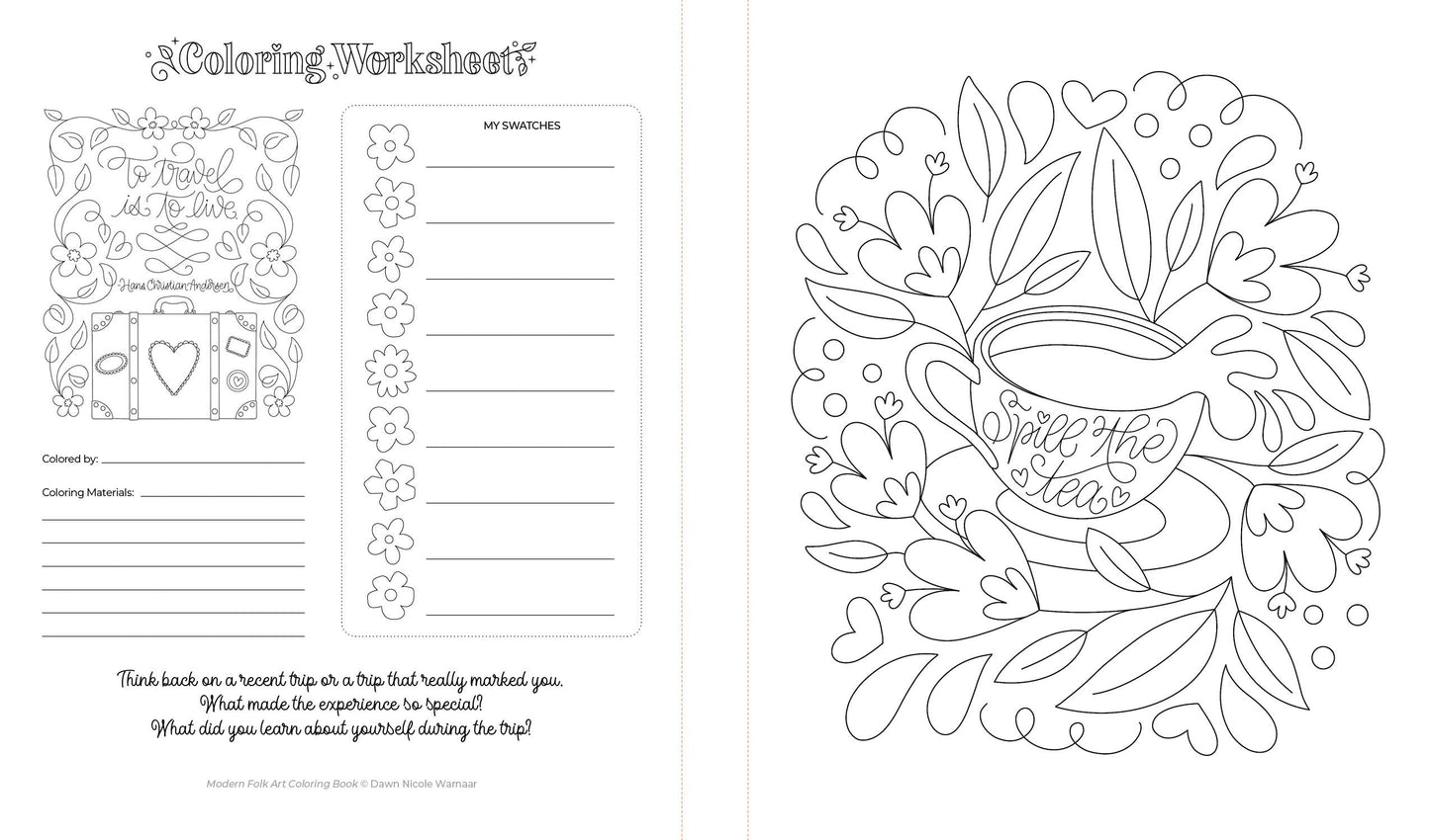 Modern Folk Art Coloring Book: 60 Patterns to Boost Joy