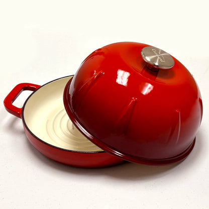 Cuisiland Pre-Seasoned Cast Iron Bread Cloche – Dome Lid Dutch Oven for Artisan Sourdough Baking – Heat-Retaining, Nonstick Bakeware for Crispy Crust & Even Baking – Oven Safe: Green