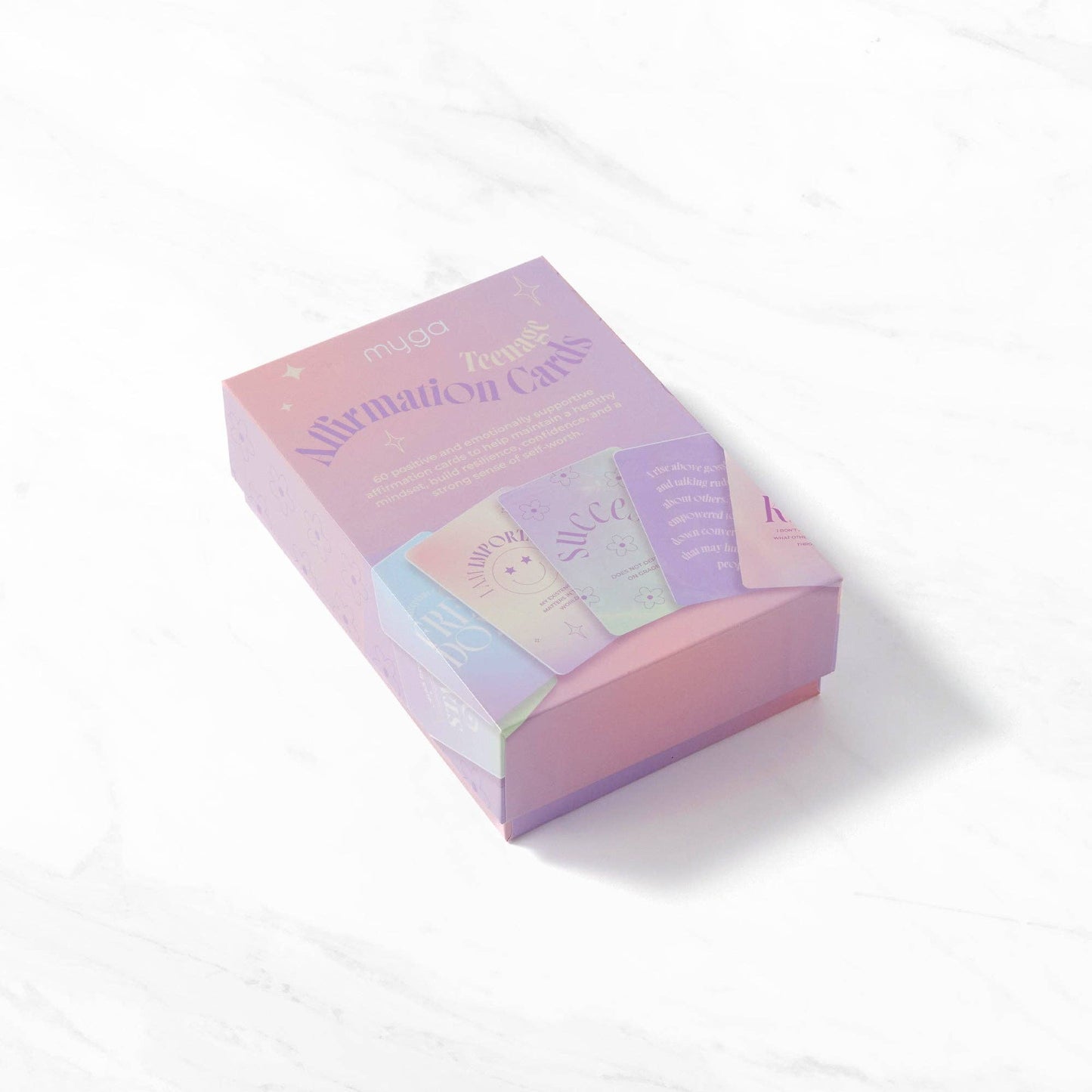 Myga Teenager Affirmation Cards – 60 Positive Mindset Cards for Teens