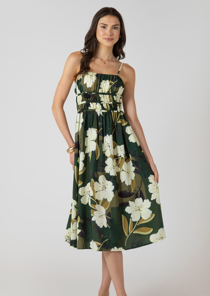 ELASTIC WAIST MIDI DRESS - Dex